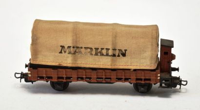MÄRKLIN 322/3, 1950, wagon bâché, deux axes,...