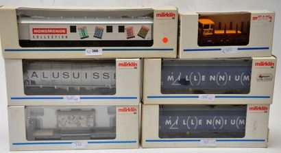 null MÄRKLIN (6) wagons marchandises neufs en boîte : spécial "ALUSUISSE", 4459,...