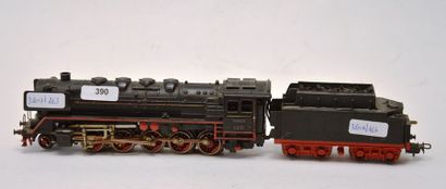 null MÄRKLIN G800/1 (1953), locomotive, 150, petit patins, noire, tender métal à...