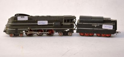 null MÄRKLIN SK800 /9 (1945) rare locomotive carénée 232 noire, balais protégés par...