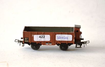 null MÄRKLIN 315/1 (1948) wagon ouvert, cabine de serre-frein, brun avec inscription...
