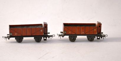 MÄRKLIN 371/5 et 371/A (1946): wagons ouvert,...