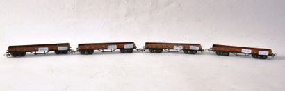 null MÄRKLIN (2) wagons plats, 4 axes,, réf 391/3, 391/4,(1939-40) 391/5 et 391/6,...