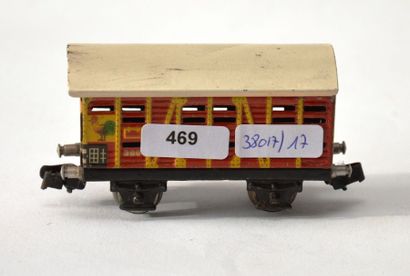 null MÄRKLIN 386/1ere version : wagon transport de volaille, en jaune et rouge, bel...