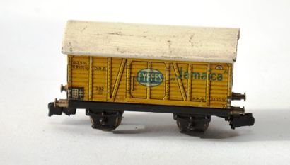 null MÄRKLIN 382/2 version (+/-1936), wagon à bananes FYFFES, jaune, toit blanc,...