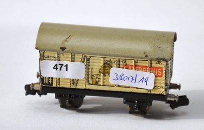 null MÄRKLIN 388/1ere version (+/-1937), wagon, 2 axes, GAMBRINUS, attelage type...
