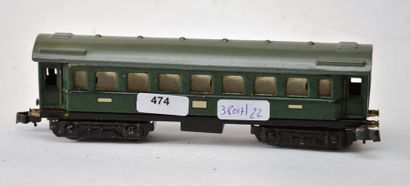 null MÄRKLIN 341/2e version (1936), voitures-voyageurs, 4 axes, verte, 1 et 2 classe,...