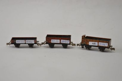 null MÄRKLIN (3) wagons marchandises attelage : 371/2 ouvert, cabine de serre-freins,...