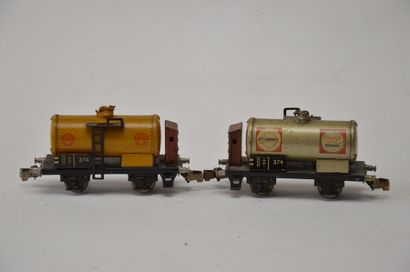 MÄRKLIN (2) 374S/3 wagon citerne, jaune SHELL,...