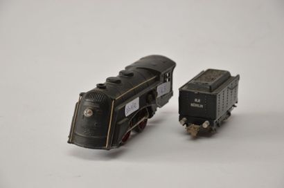 null MÄRKLIN SLR800 (1938-39) locomotive carénée, noire, 020, tender 2 axes, bon...