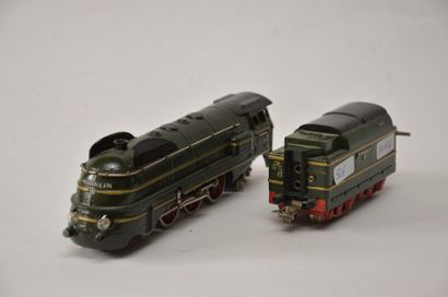 null MÄRKLIN SK800 /6 (1941) locomotive 232, tender, 4 axes, verte, très bel attelage...