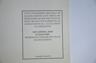 null Jacques Martin - Lithographie tirée à 100 exemplaires - EA - LVII - Signée au...