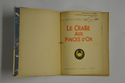 null Album Tintin ‘Le crabe aux pinces d’or’ édition couleurs A23 de 1944. Dos carré...