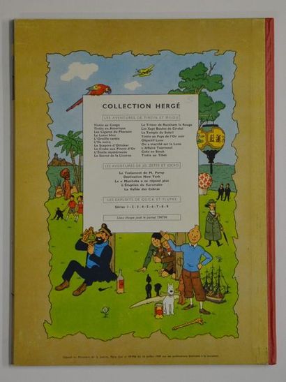 null Album ‘Tintin au Tibet’ Édition originale belge dos toilé rouge B29 de 1960....