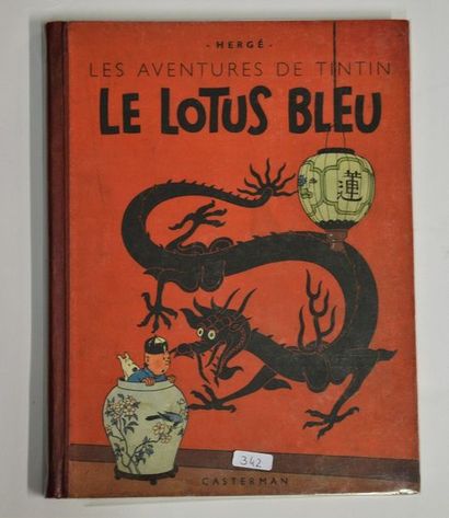 null Rare album de Tintin "Le lotus bleu" édition en noir et blanc 20e MILLE vers...