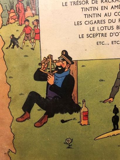 null Album de Tintin "Le lotus bleu" édition originale couleurs B1 de 1946. Dos monocolonne...