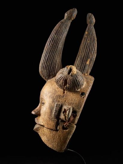 null Masque Ogoni, Nigéria, 1ere partie du XXeme siècle - Interbellum, 34x15 cm,...