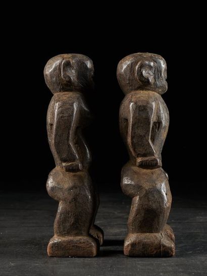 null Statue couple d'ancêtres Montol, Nigéria, 1ere moitié XXeme siècle - Interbellum,...