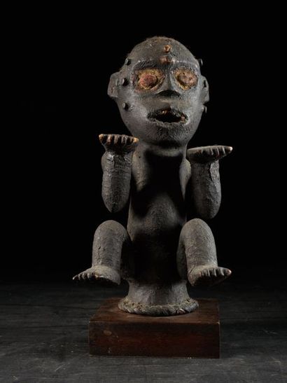null Masque Cimier Ekoi, Nigéria, 1ère partie XX siècle - circa 1920, 32cm, Provenance...