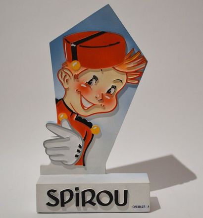 null Spirou: rare stèle décorative éditée à l'occasion des 50 ans du héros. Edition...