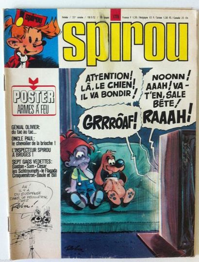 null Devos/Spirou: superbe dessin original polychrome pour l'affiche "Evolution des...