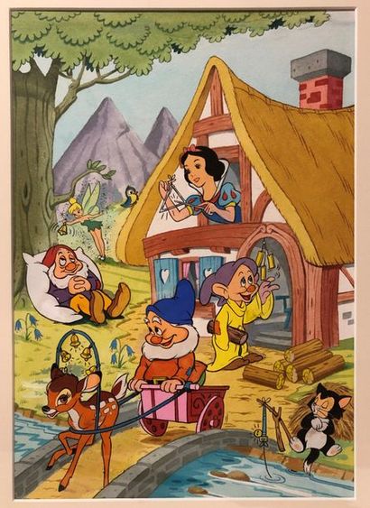 null Studio Disney Europe: dessins original polychrome illustrant les personnages...