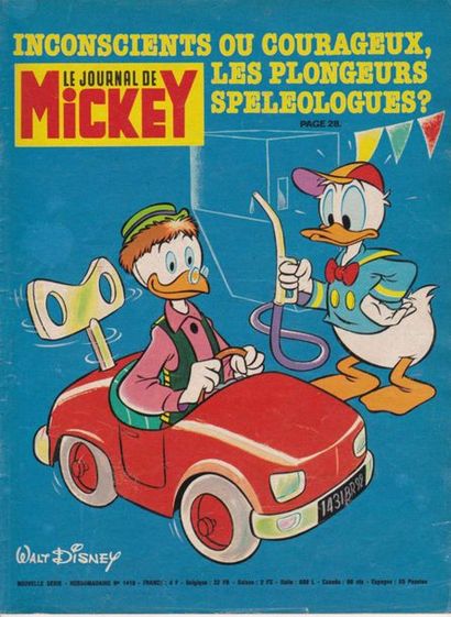 null Studio Disney France/Le journal de Mickey: rare paire de dessins originaux illustrants...