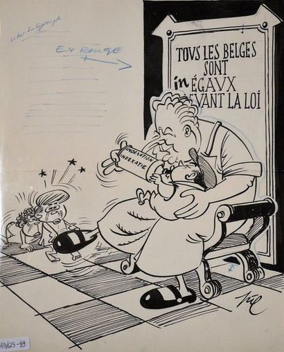 null Pil: une paire de caricatures représentant sans doute le 1er ministre Belge...