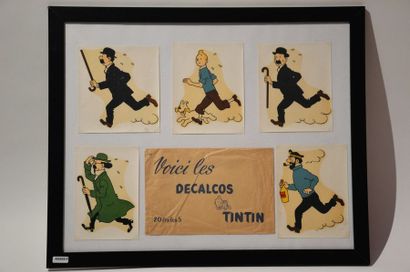 null Tintin: très rare collection complète de décalcos Tintin avec l'enveloppe d'origine....