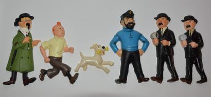 null César/Tintin: rarissime ensemble de 6 figures "mascottes César" thermoformées...