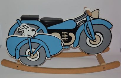 null Aroutcheff/Tintin: rare bascule pour enfant représentant une moto avec Milou...