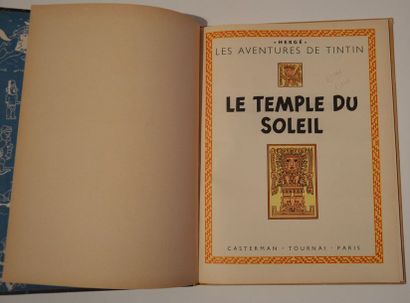 null Hergé/Tintin: album "Le temple du soleil". Edition originale B3 de 1949 avec...