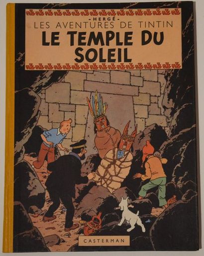 null Hergé/Tintin: album "Le temple du soleil" édition originale B3 de 1949 avec...