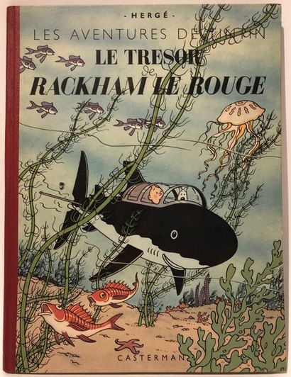 null Hergé/Tintin: album "Le trésor de Rackham le rouge" édition B2 dos rouge de...