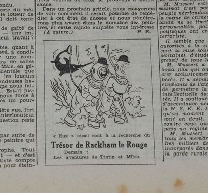 null Hergé: rarissime dessin original représentant Dupond & Dupont en scaphandriers....