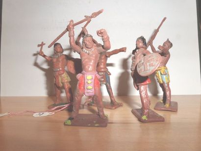 null CHIRILEA-TOYS (5): indiens superbement gravés, en bon état, RARE.