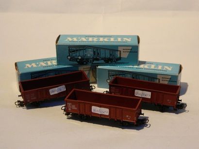 null MÄRKLIN (3) 4639 wagons hollandais, ouvert, en boîte bleu 4638

