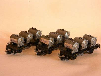 null MÄRKLIN (3) réf 4520, wagons à trois silots, 2 axes, argenté, BAYER

4520/1...