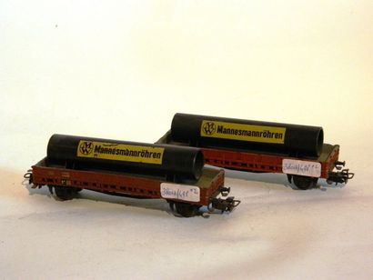 null MÄRKLIN 4616, wagon plat, 2 axes, chargé avec tube Mannesmannröhren, bon état

4616/1...