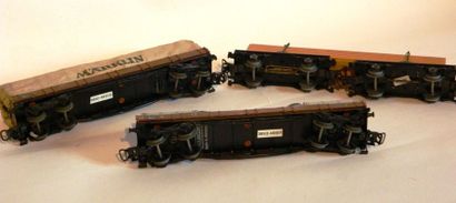 null MÄRKLIN 3 wagons de marchandises, 4 axes, années 1953, 316G, 393C, 391/1

-...