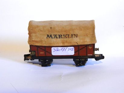 null MÄRKLIN 363/2 (1936) wagon bâche, 2 axes, attelage type 1,bel état

Planewagen,...