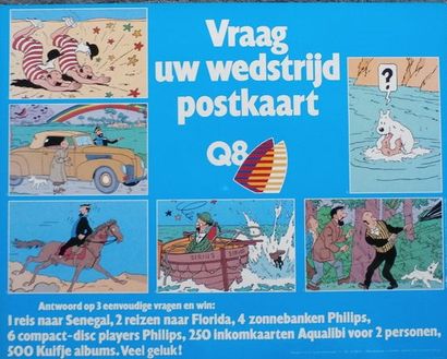 null Hergé/Q8. Affiche publicitaire géante type "bilboard" qui illustre le capitaine...