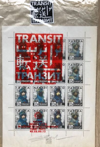 null Bilal/Transit. Feuillet signé et composé de 16 timbres illustrant les portraits...