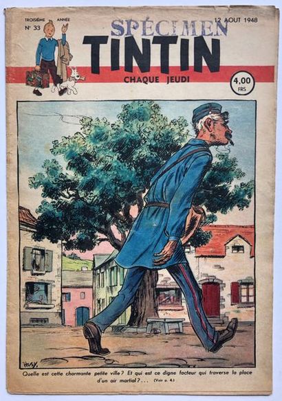 null Hergé/Journal Tintin n°33 version "Spécimen". Rare exemplaire du 12 Aout 1948...