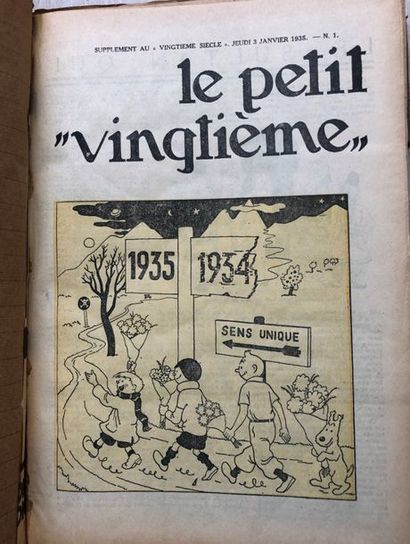 null Hergé/Tintin/Le Petit 20e. Superbe reliures regroupant les fascicules "Le Petit...