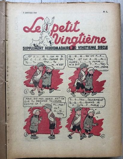 null Hergé/Tintin/Le Petit 20e. Superbe reliures regroupant les fascicules "Le Petit...