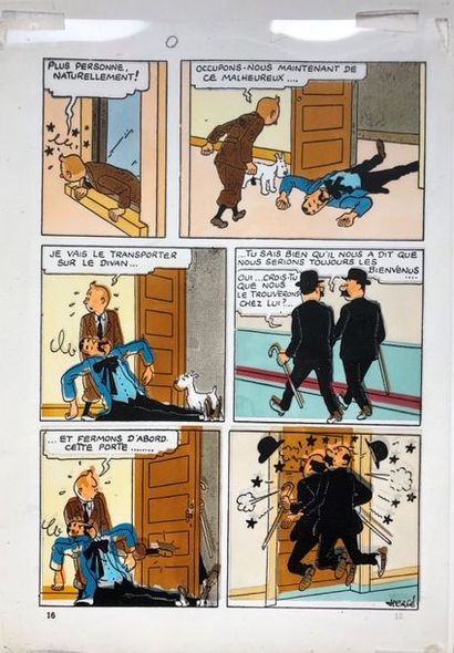 null Studio Hergé/Tintin. Mise en couleur originale de la page 15 extraite de l'album...