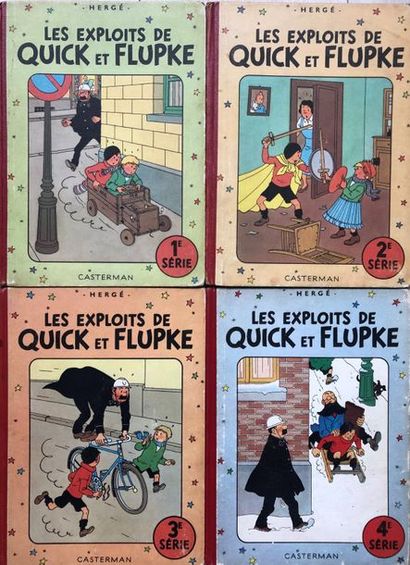 null Hergé/Quick&Flupke. Ensemble des 4 Séries "Les exploits de Quick et Flupke",...