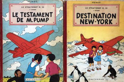 null Hergé/Le Stratonef H22. Paire d'album des aventures de Jo, Zette et Jacko Tomes...