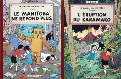 null Hergé/Le rayon mystère. Pair d'albums de Jo, Zette et Jocko Tomes 1 & 2. E.O...